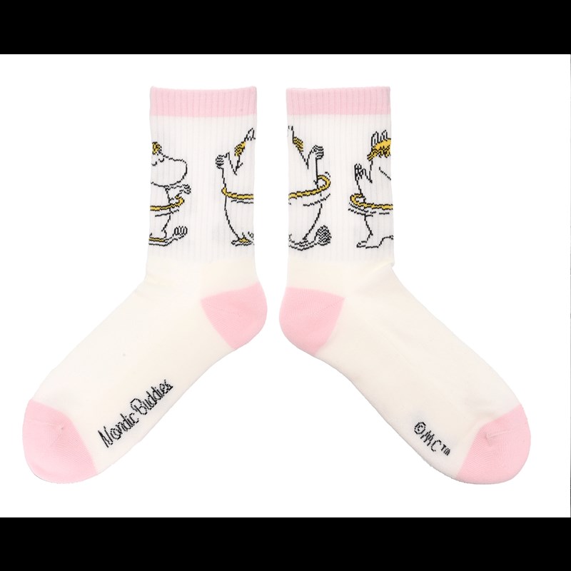 Nordic Buddies Retrosockor Snorkfröken Rosa/vit Str. 36-42 5