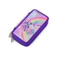 JEVA Pennfodral Two Zip Unicorn Lila