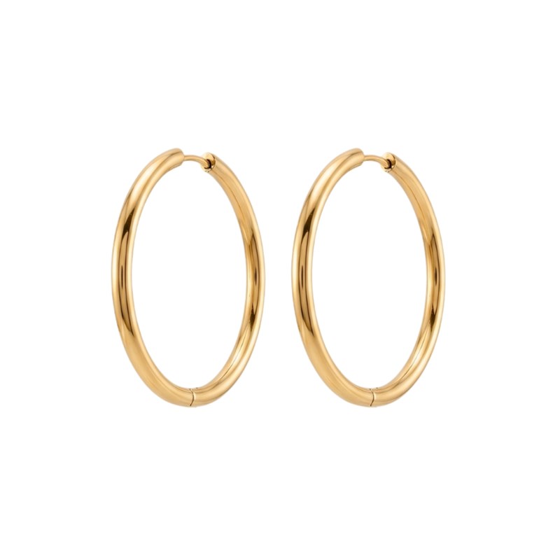 Winther Studio Øreringe Hoops Basic L Guld 1