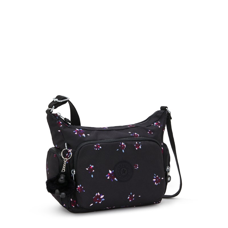 Kipling Crossbody Taske Gabb S Sort/med blomster 4