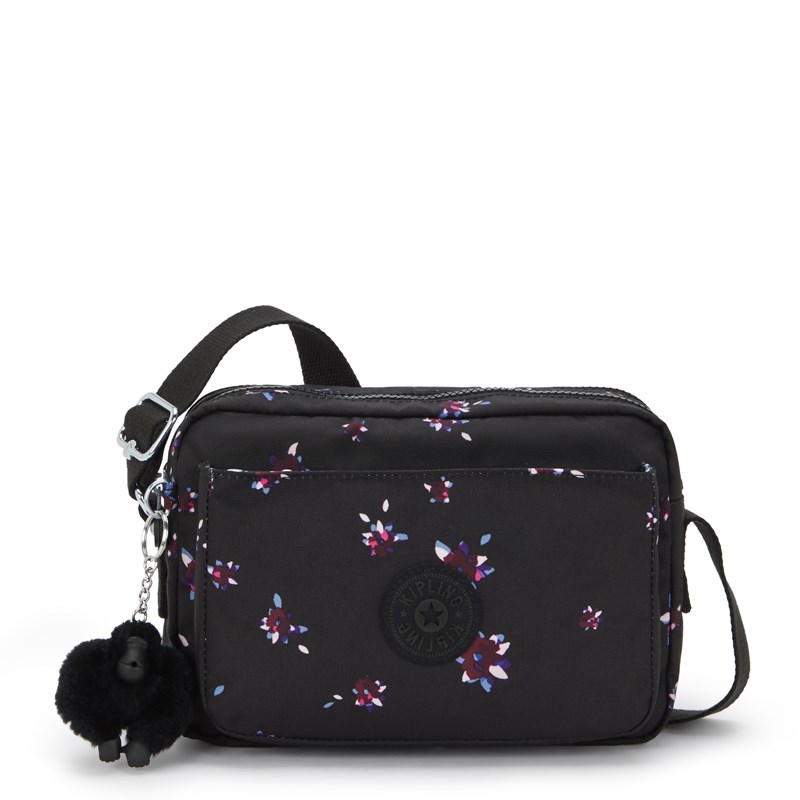 Kipling Crossbody Abanu M Sort/med blomster 1