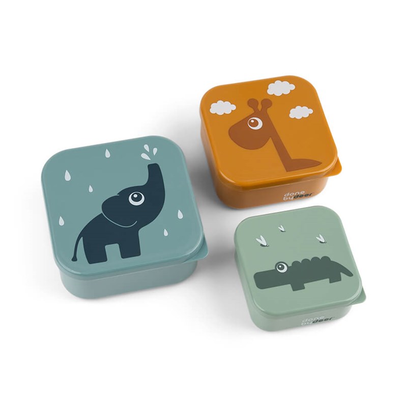 Done By Deer Snack box 3 stk. Deer Friends Blå 1