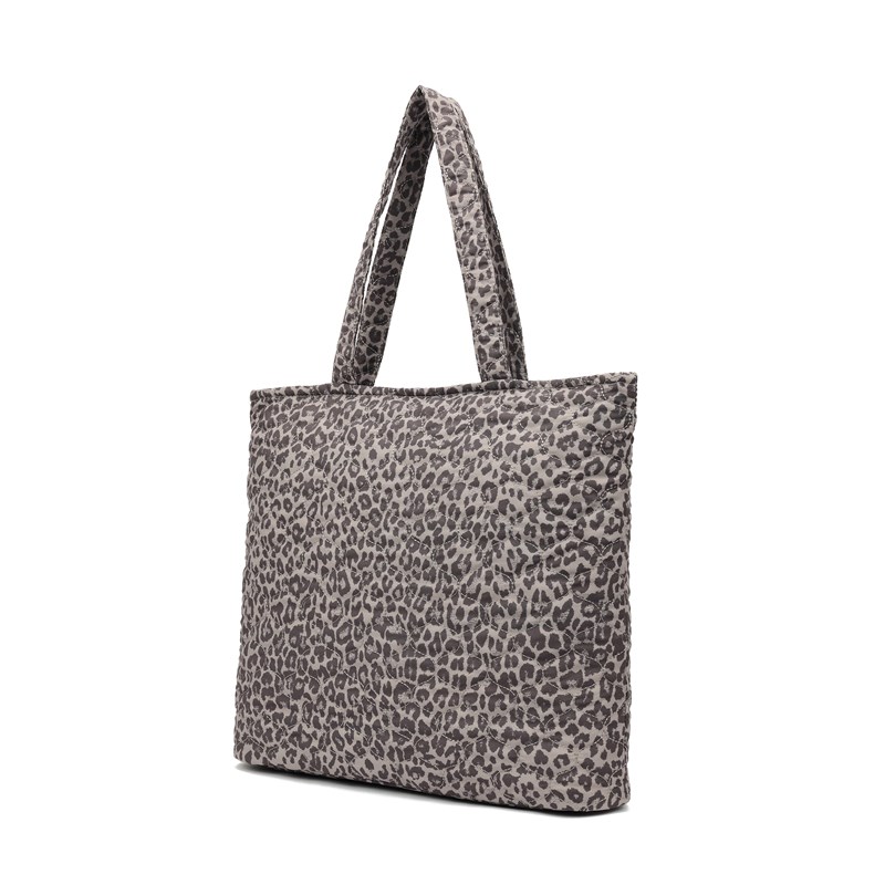 Conmé Shopper quilted Grå/leopard 2