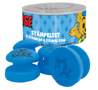 Bamse Stämpelsats 4 stk. Bamse Blå/Orange 1