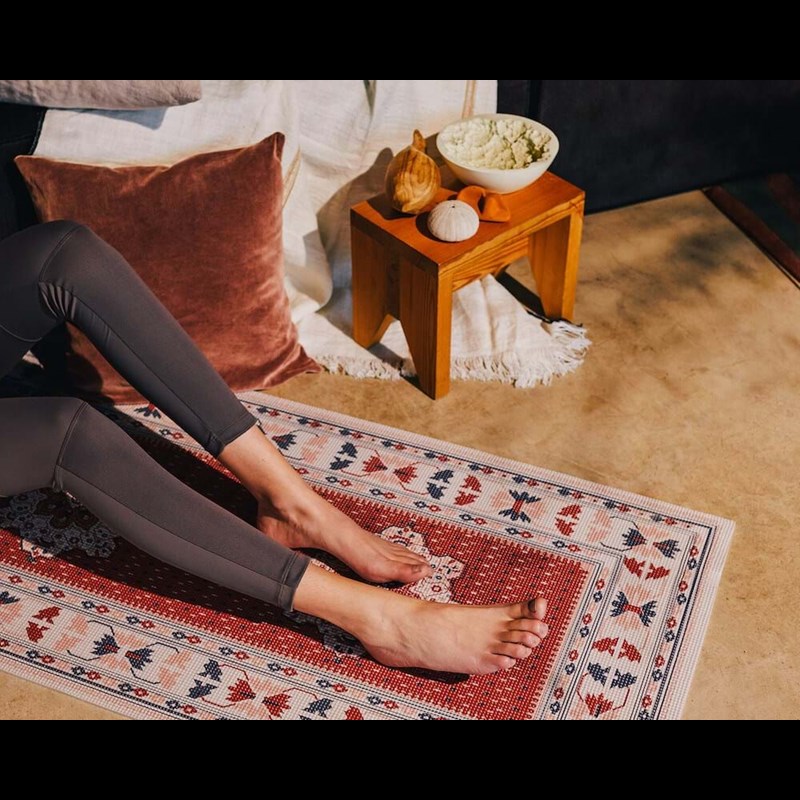 DOIY Yogamåtte Rød/Hvid 4