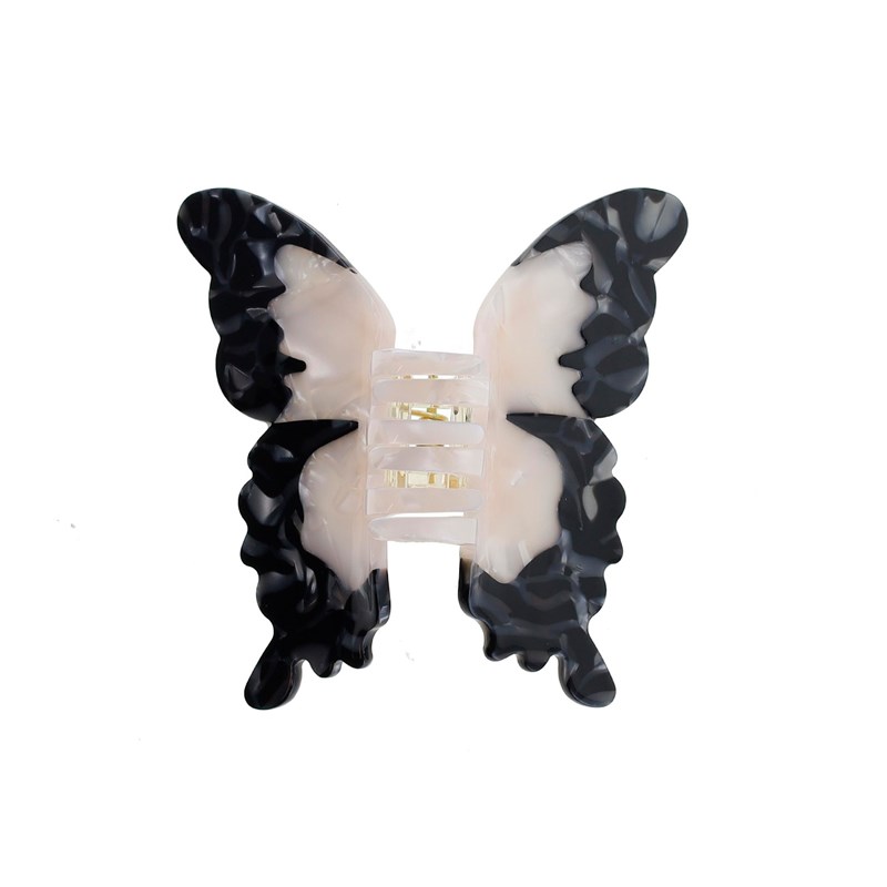 By Stær Hårklämma Papilio Fjäril Vit/Svart 3