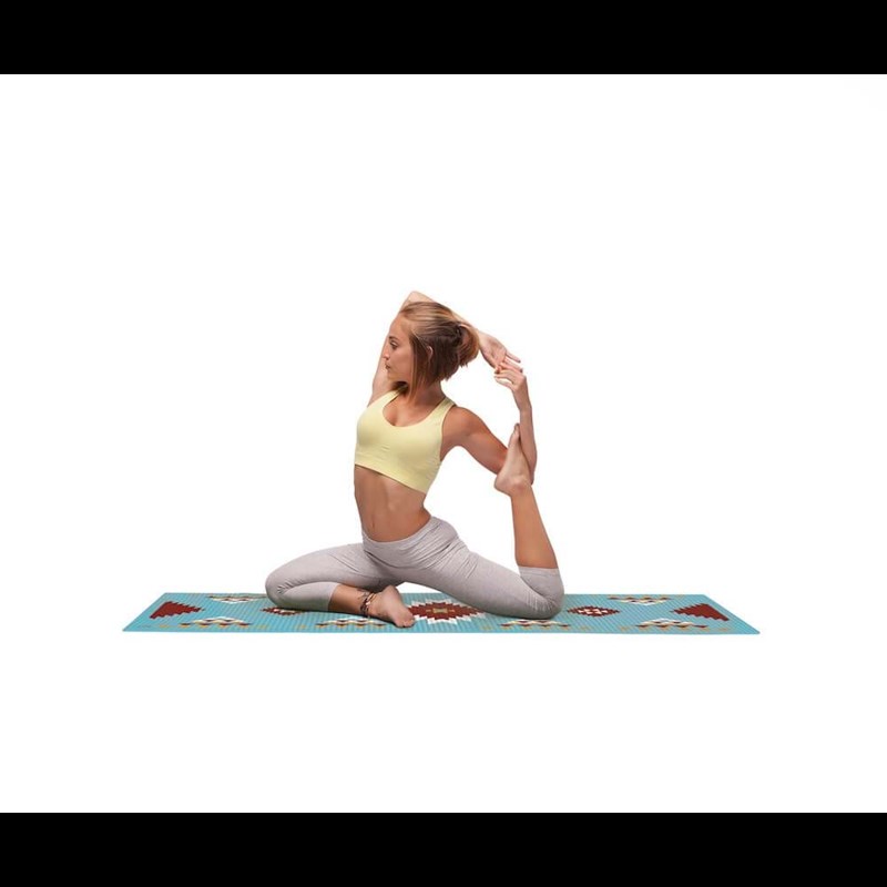 DOIY Yogamåtte Blå/mønster 3
