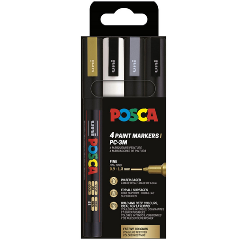 POSCA Tuscher POSCA PC-3M 4-set Multi