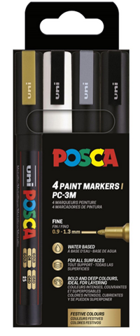 POSCA Tuscher POSCA PC-3M 4-set Multi