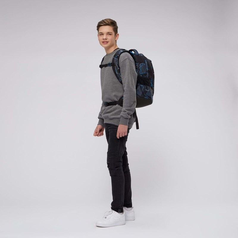 Satch Skoletaske Sleek DeepDemension Blå/sort 6