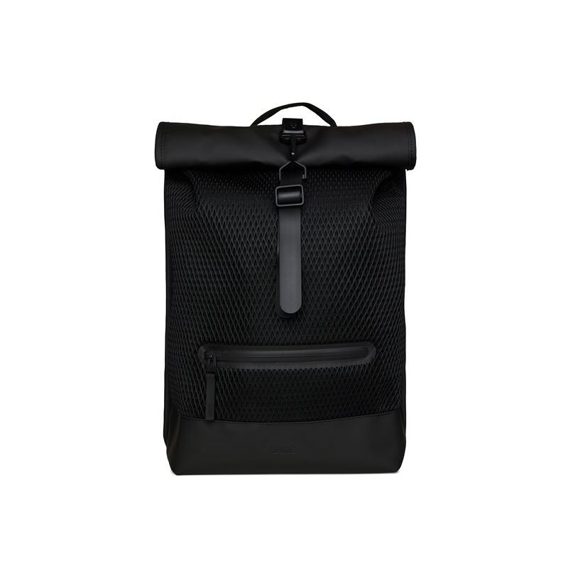 RAINS Rygsæk Rolltop Rucksack Mesh Sort 1