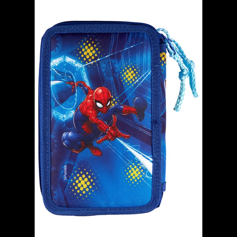 Spiderman Penalhus dobbelt med fyld Blå/rød 2