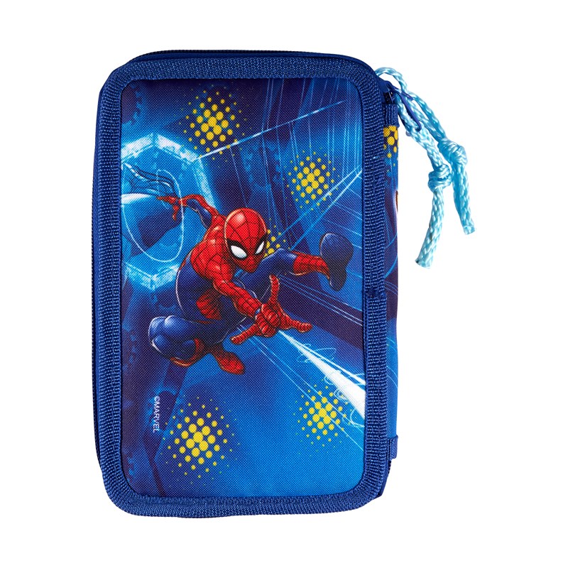 Spiderman Pennfodral dobbelt med innehål Blå/Röd 2