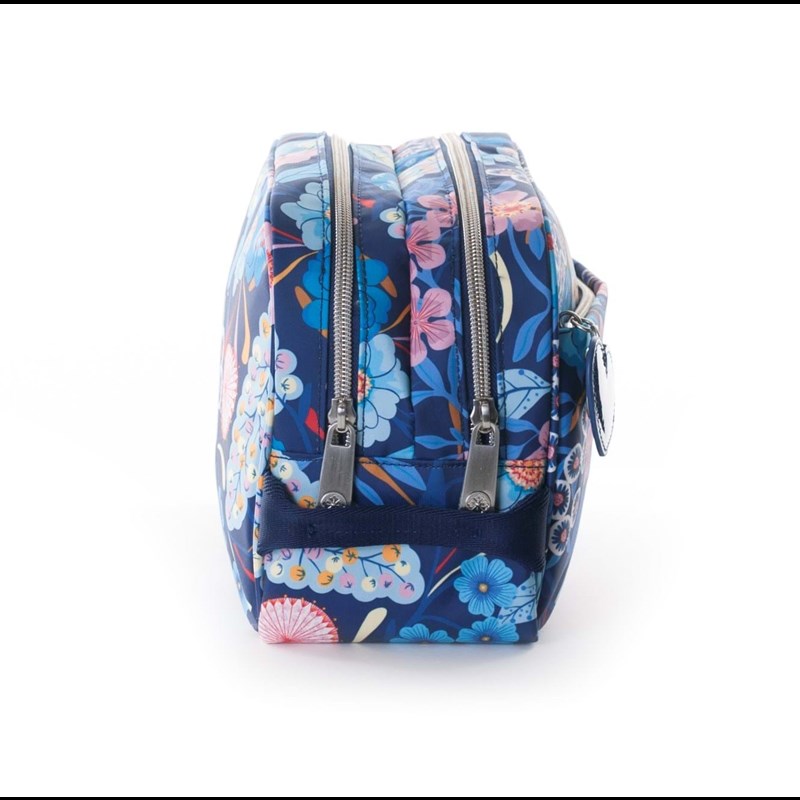 Lilió Toilettaske Cosmetic Blå m/blomst 3