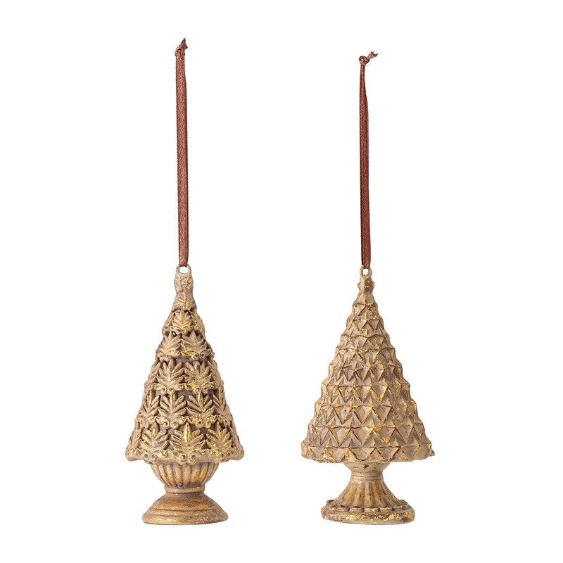 Bloomingville Julepynt Juletræ 2-sæt Gylden 1