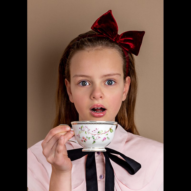 Mimi & Lula Hårbøjle med velour sløjfe Wine 2