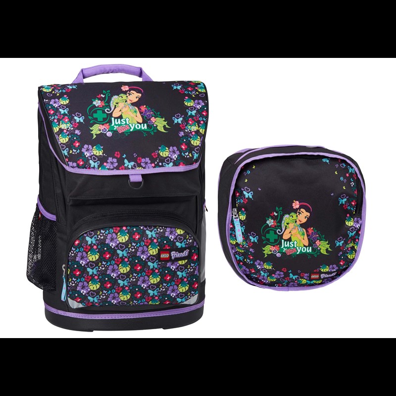LEGO Bags Skoletaske Jungle Friends Sort m/strib 1
