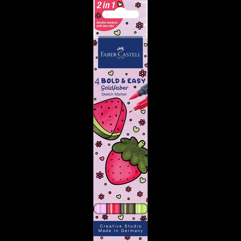 Faber-Castell Tuscher Bold&Easy Frukt 4 st Multi