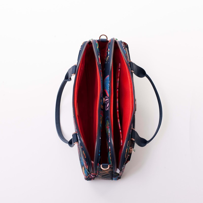 Oilily Skuldertaske M Carry All Blå Blomst 5