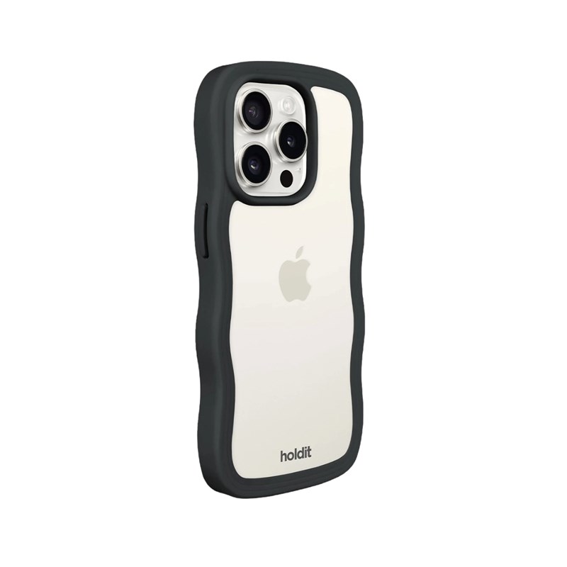 Holdit Mobilcover Wavy Sort Iphone 15 Pro 3