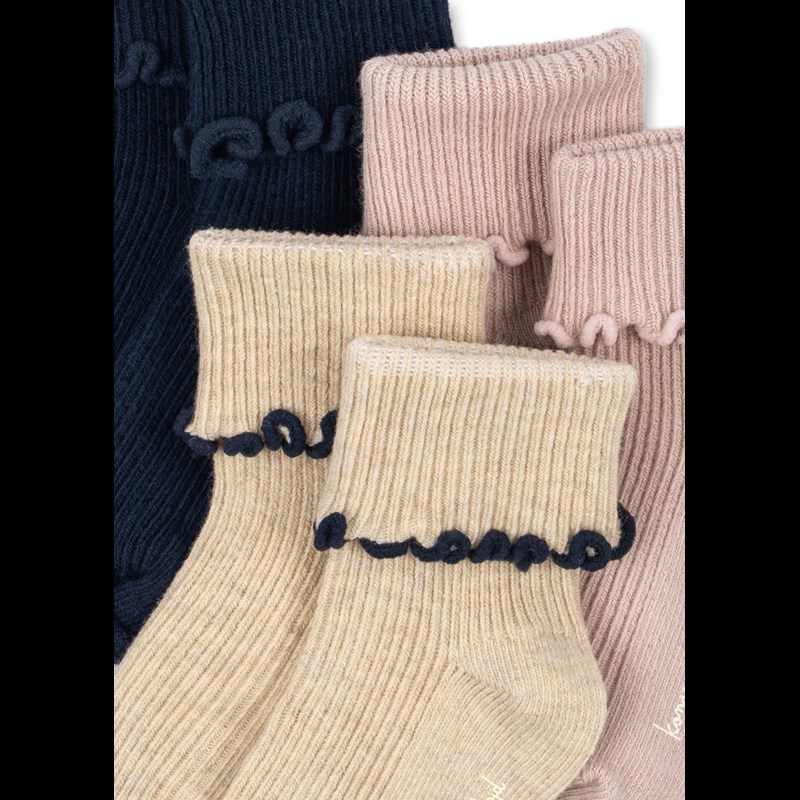 Konges Sløjd Strømper 3-pak med flæse Multi Str. 17-18 2