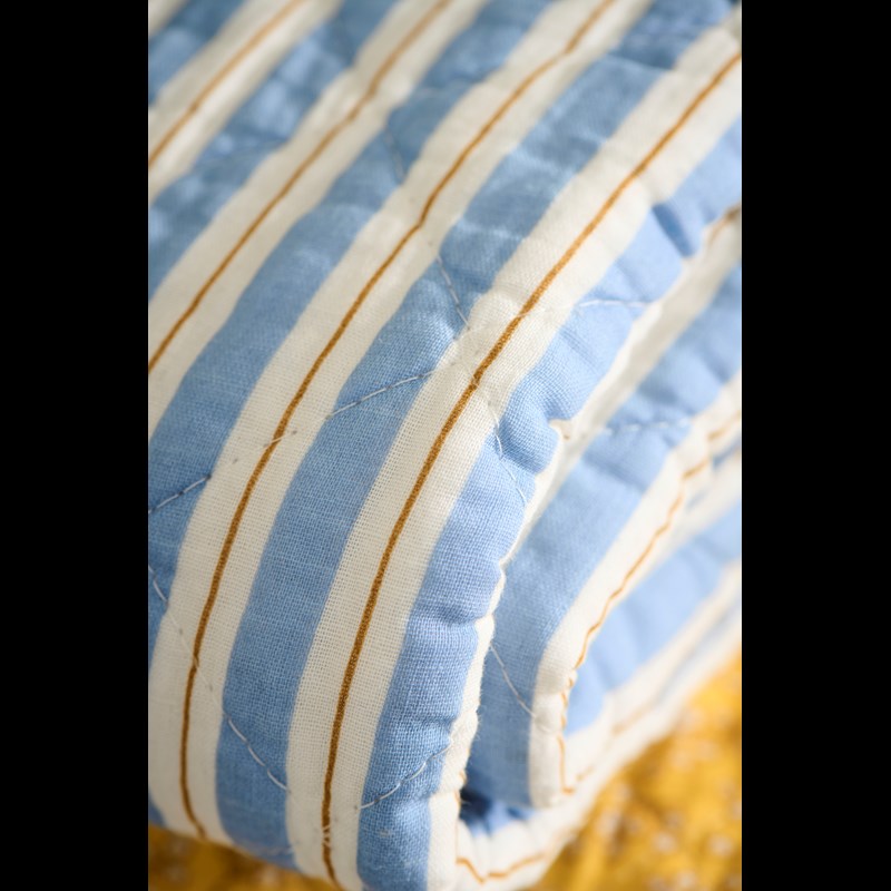 Ib Laursen Tæppe Quiltet Blå strib 3