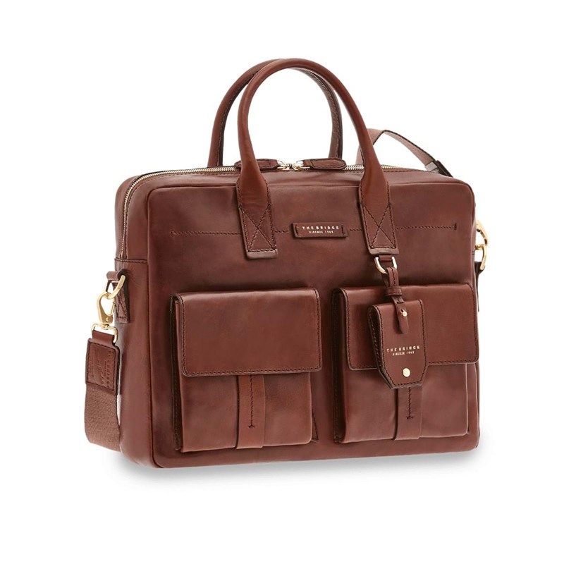 The Bridge Computertaske Serristori Brown Croco 13" 1