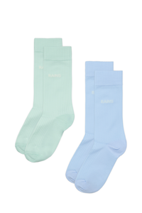 RAINS Strømper Logo Socks Blå/Grøn 37