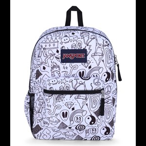 JanSport Rygsæk Cross Town Hvid med sort tekst