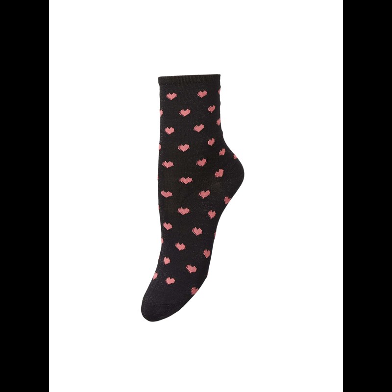Becksöndergaard Strømper Anthea Heart  Sort/Lyserød 37