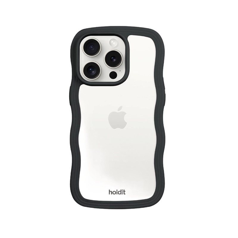 Holdit Mobilcover Wavy Sort Iphone 15 Pro 1