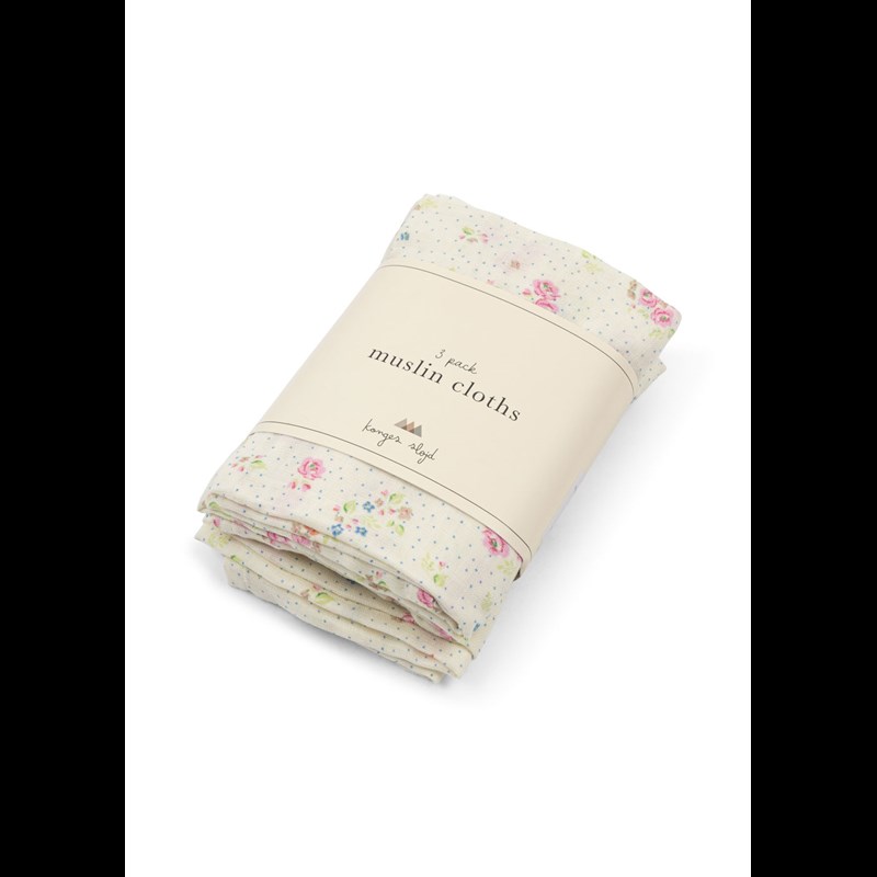 Konges Sløjd Tygblöja Muslin 3-pack Nonoka Vit 2