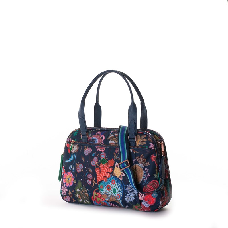 Oilily Skuldertaske M Carry All Blå Blomst 2