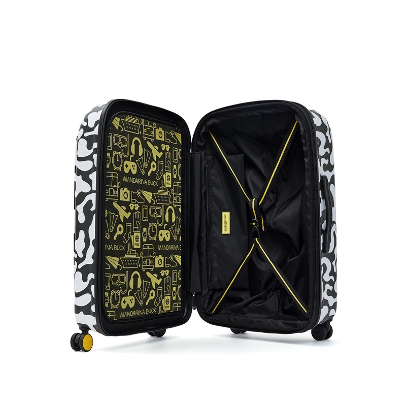 Mandarina Duck Kuffert Logoduck Moire Sort M. Hvide prikker 69 Cm 1