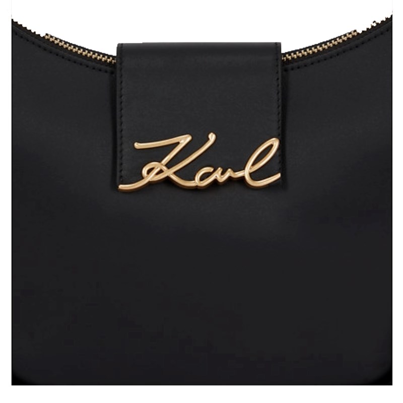 KARL LAGERFELD Axelväska Signature Svart/Guld 2