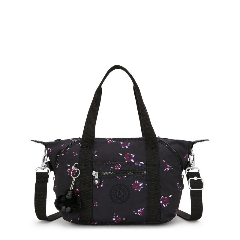 Kipling Axelremsväska Art Mini Svart/med blommor 1
