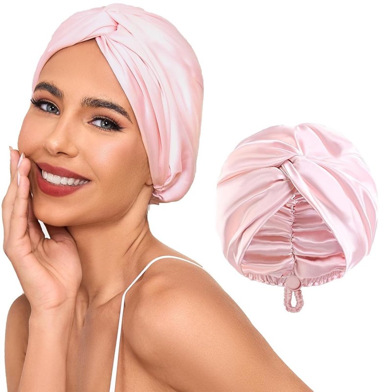 SOHO Turban Bonnet Satin Lyserød 2