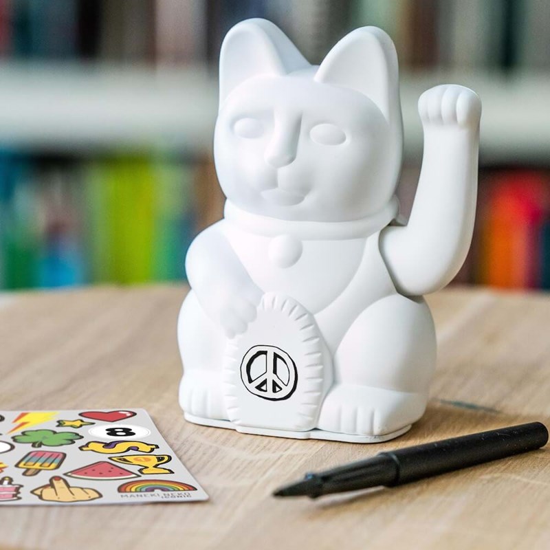 Donkey Vinkekat Maneki Neko Hvid 2