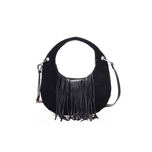 Núnoo Skuldertaske Mini Gabi Suede Sort