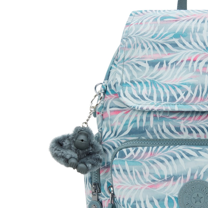 Kipling Ryggsäck City Zip S Blå med blomma 5