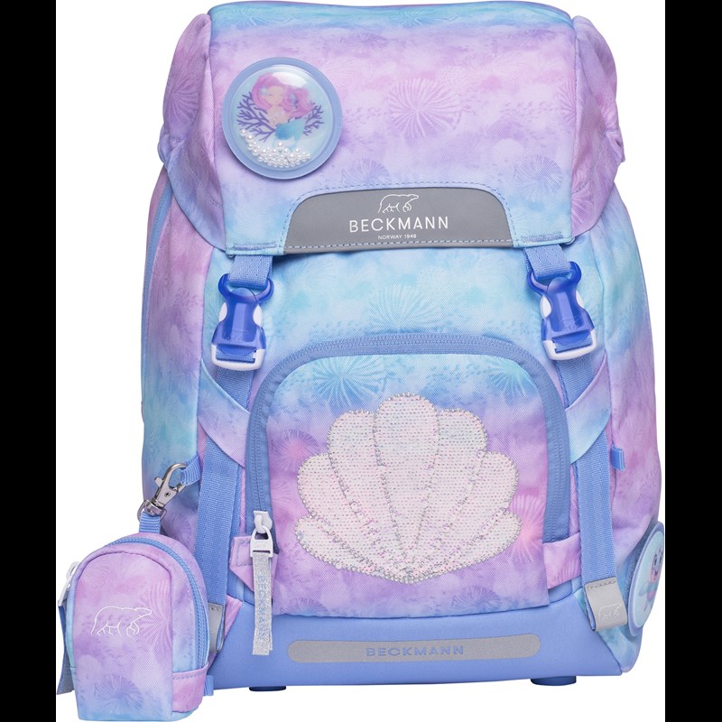 Beckmann Skolväskeset Classic Seashell ljusblå/lila 3