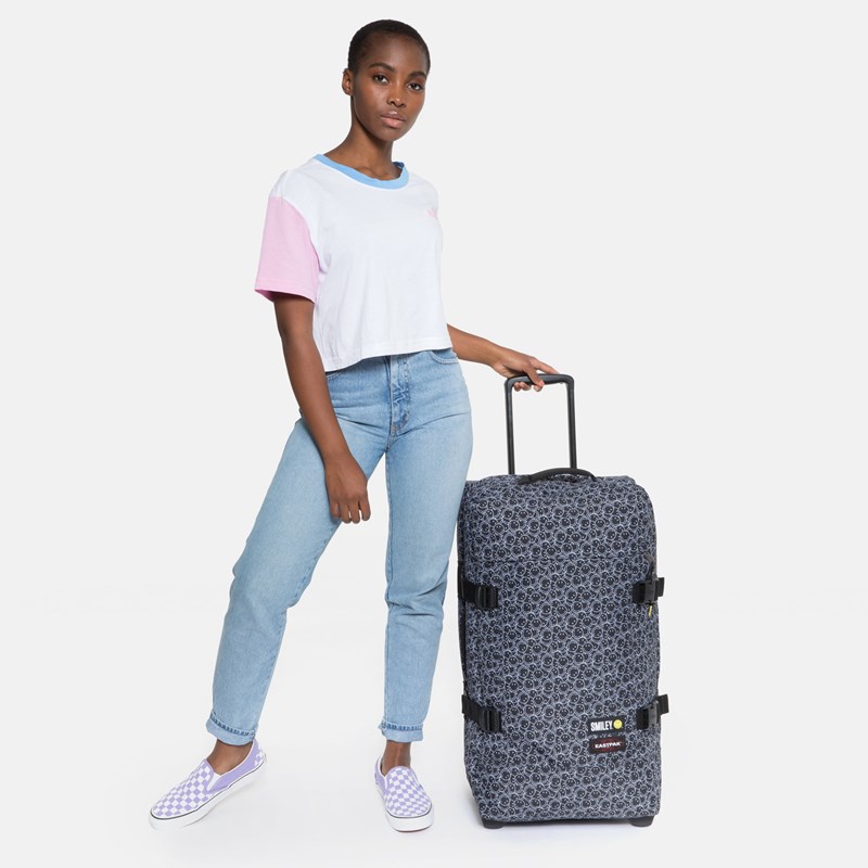 Eastpak Kuffert Tranverz Sort/hvid mønster Str M 7