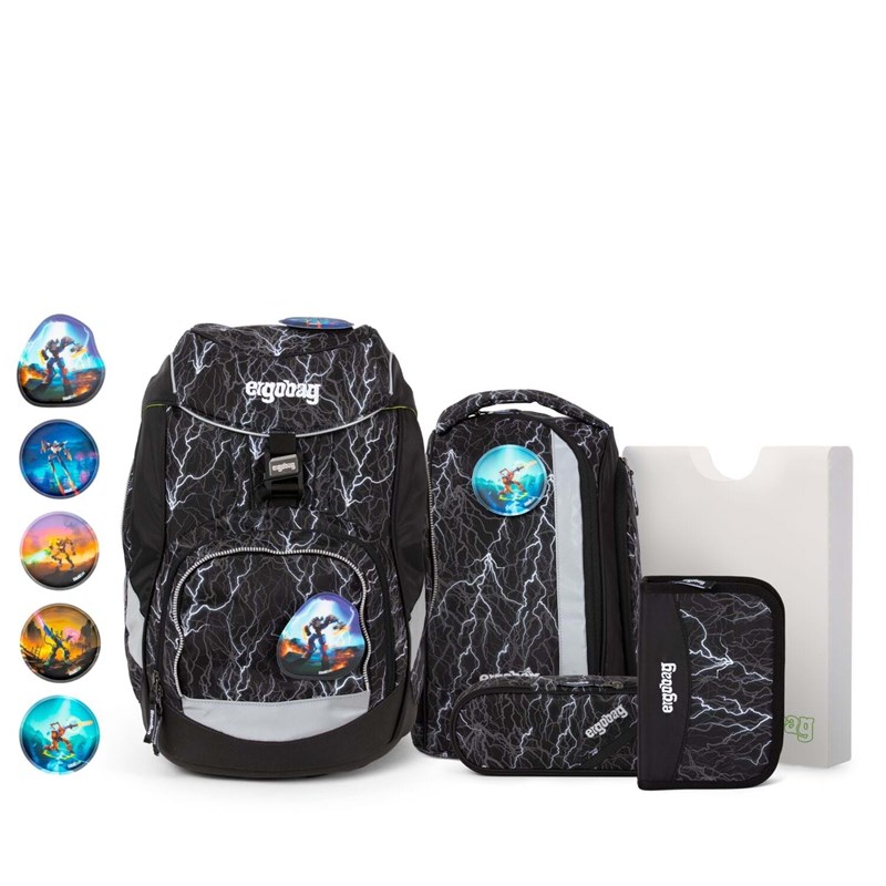 Ergobag Skoletaskesæt Pack Glow Sort/Hvid 1