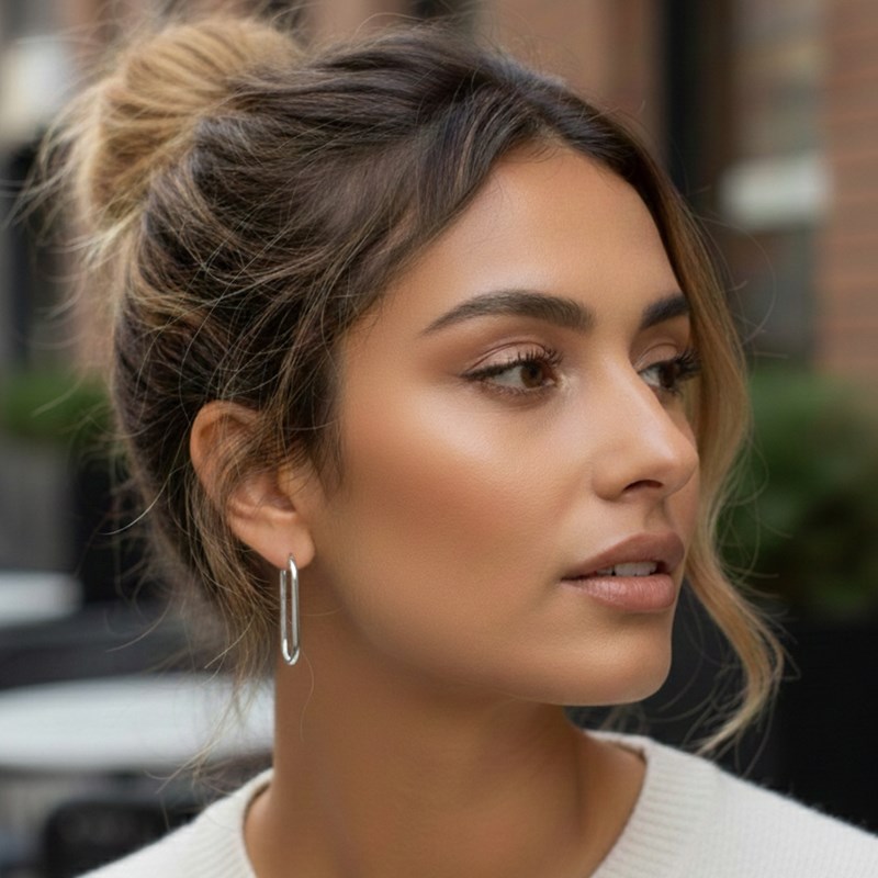 Conmé Øreringe Berlin Large Sølv 2