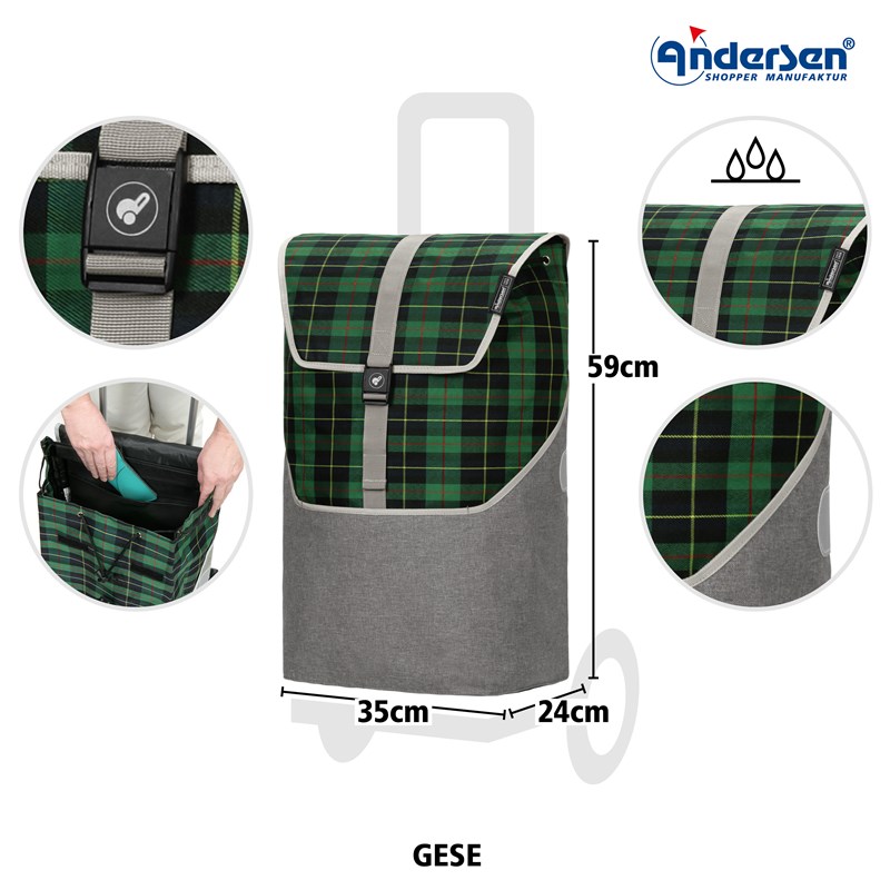 Andersen Indkøbsvogn Scala Shopper Gese Grøn/grå 4