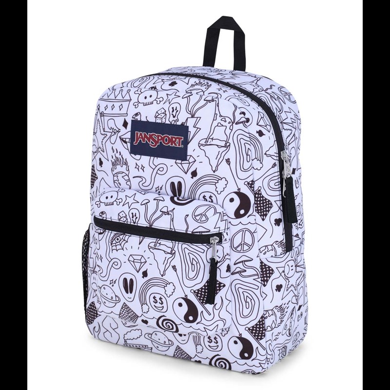 JanSport Ryggsäck Cross Town Vit med svart text 6