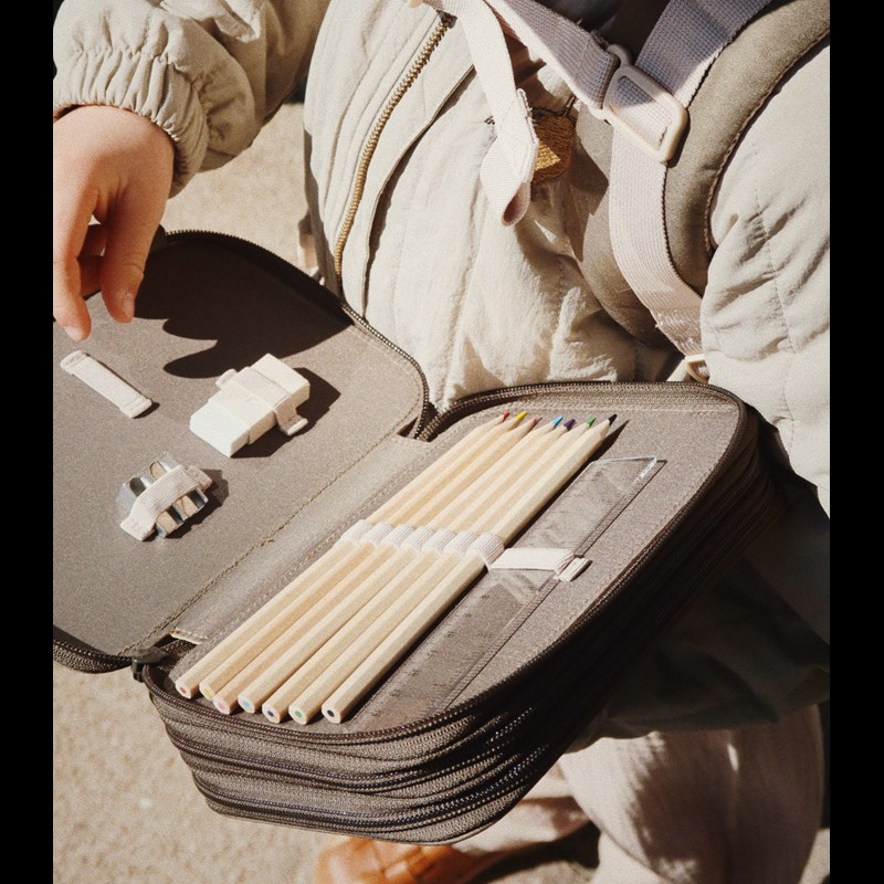 Konges Sløjd Penalhus 3-lags Kalamata Sort/Brun 2