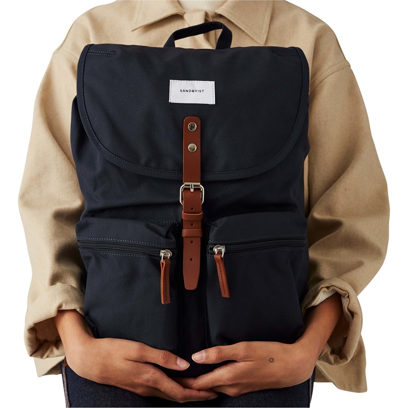 Sandqvist Rygsæk Roald Navy/Cognac 15" 3