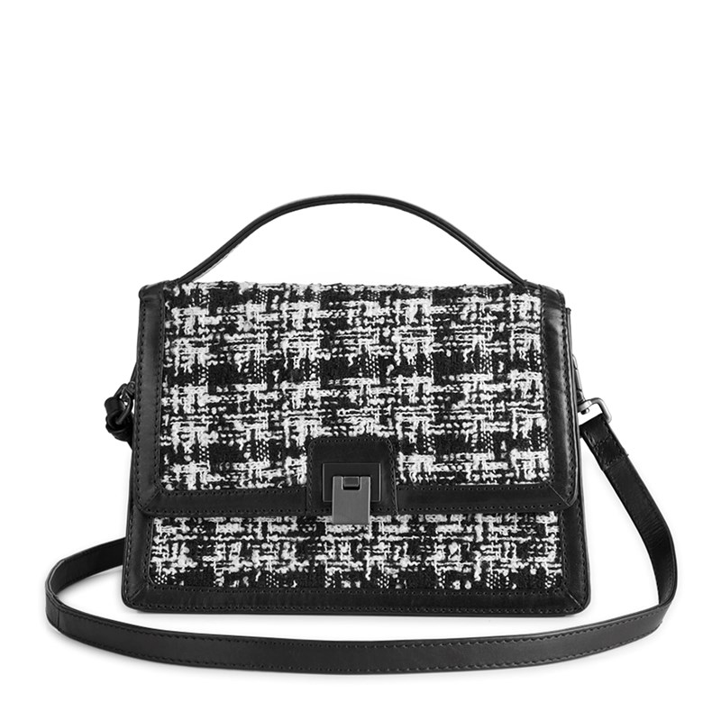 MARKBERG Crossbody Tori Tweed Mix Sort/hvid mønster 1