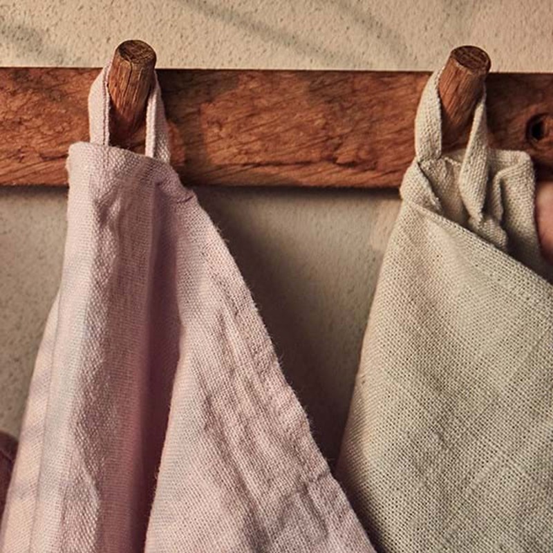 Lovely Linen Viskestykke hør Rosa 2